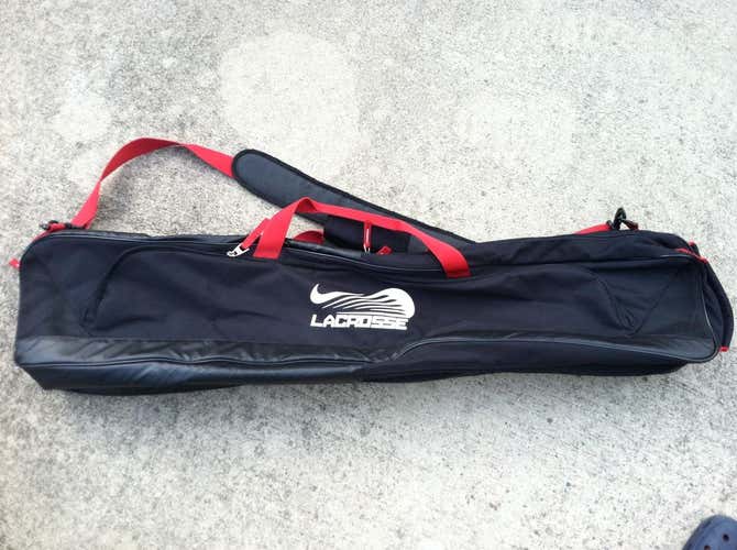 Custom Black and Red Nike Lacrosse Gear Bag