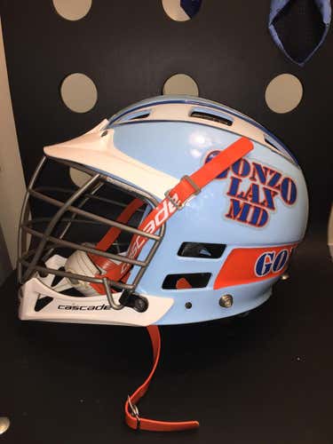 Gonzo Lax MD club Cascade CPV helmet.  With CPXR fit. Titanium mask. No cracks or damage.
