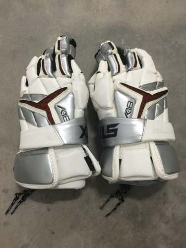 STX K18 Gloves - White/Burgundy