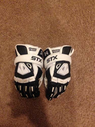 white and black stx providence gloves