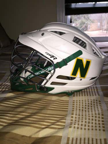 Cascade CPXR White Helmet with Forest Green Chin and Titanium mask.