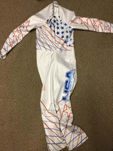 New Authentic White US Ski Team 2014 Sochi Olympics Downhill Suit: Large