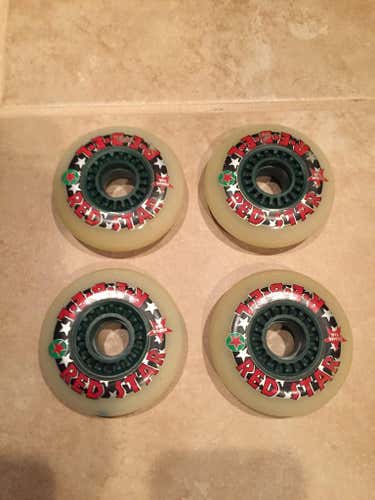 RED STAR REBEL INLINE HOCKEY WHEELS NEW 80mm 74a