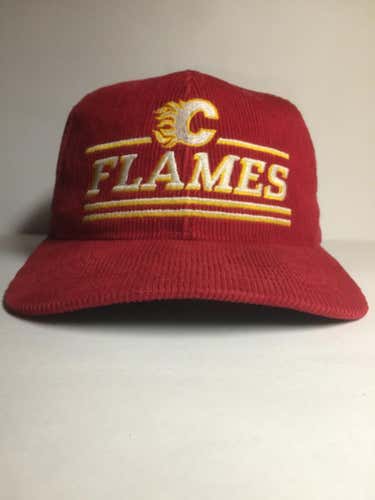 Vintage Calgary Flames corduroy snapback hat by Ted Fletcher The Classic