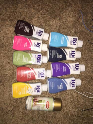 Rit dye and jetliner webbing spray