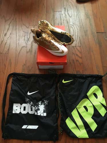 OG Gold Custom Nike Vapor Carbon Cleats 9.5 (Chrome Gold Bottoms)