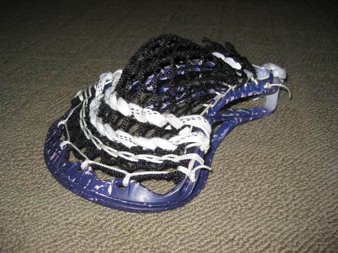 Purple marble dyed/ White STX Superpower U strung with black stringking 1s mesh
