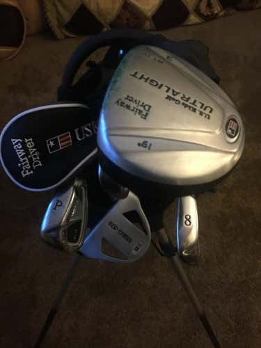 Us kids gold bag and clubs  UL 60