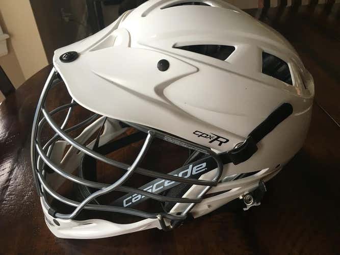 Like new Cascase CPX-R Helmet, white w/ chrome mask