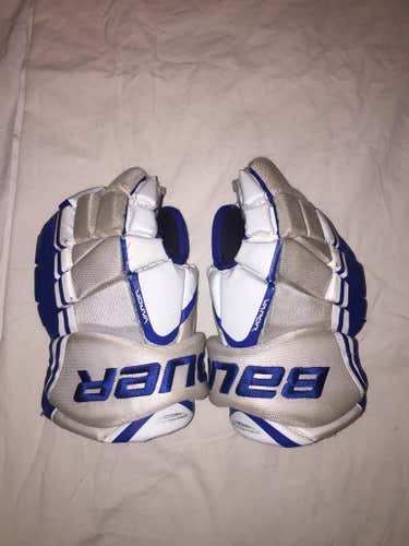Used 14" Bauer Vapor X5.0 Gloves White/Royal
