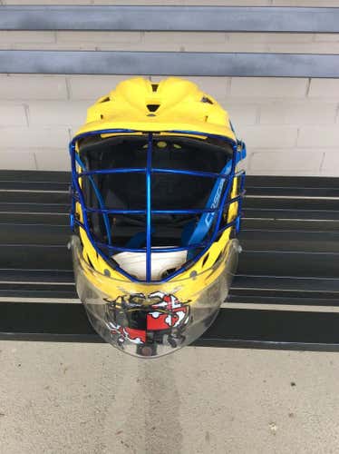 Yellow Crabs R Lacrosse game helmet