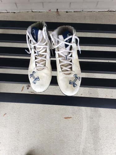 Under armor blue and white lacrosse cleats