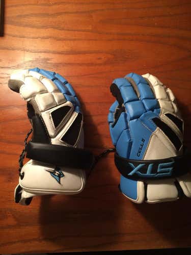 White and Blue Hopkins Lacrosse Cell 2 Gloves