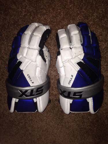 White and blue cell 2 gloves