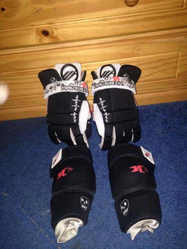 Maverik Bad Boy gloves, elbow pads, and chest protector