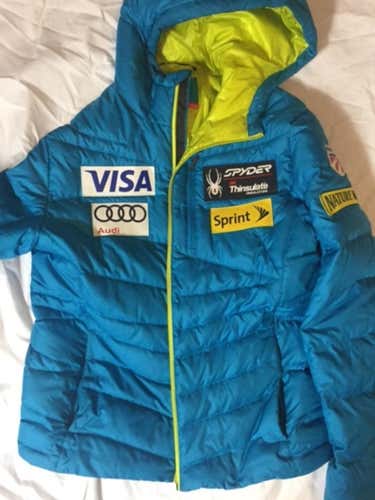 Mens Medium Blue US Ski Team Spyder down jacket