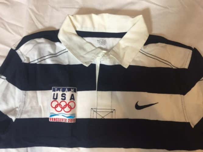Large Nike USA Sochi Olympics Long sleeve Collard Shirt