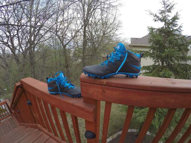 Grey and Blue Nike Huarache Lacrosse Cleats Size 11