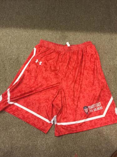 Shootout for Soldiers Armourfuse red shorts