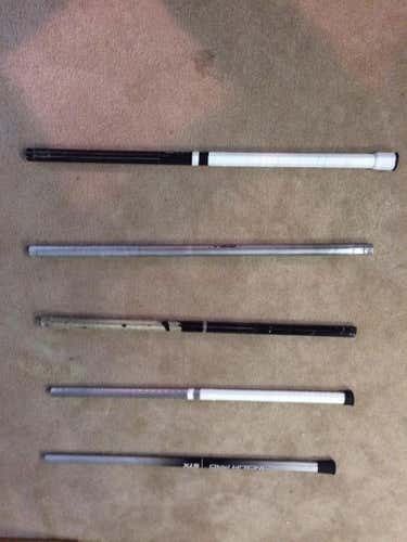High End Lacrosse Shafts. Gait Ice (x2), Scandium Pro, OG Sc TI Pro (x2)