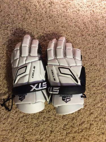 STX Cell III black and white gloves.