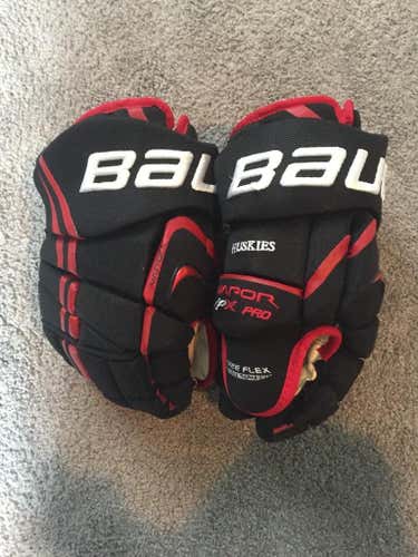 Northeastern University Huskies NCAA Pro Stock Bauer APX Hockey Gloves 13" Pro Return