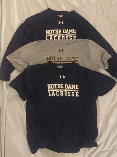 Notre Dame Lacrosse Under Armout T-Shirt Bundled 3-pack