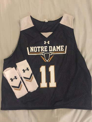 Notre Dame Lacrosse Practice Pinnie and Game Sock Combo