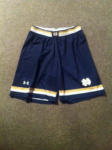 Notre Dame 2016 blue game shorts, game worn, size large