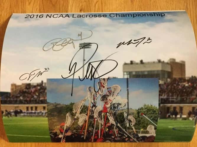 Paul Rabil, Lyle Thompson Miles Thompson and Jerome Thompson signed lacrosse photo 11x14