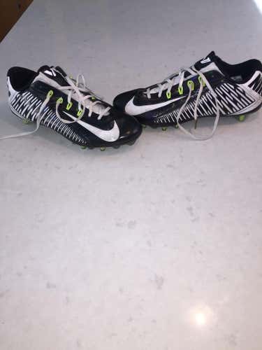 White and Black Nike Vapor Cleats