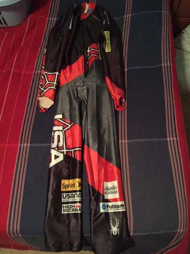 Red US Ski Team downhill suit size XL Very Good Condition