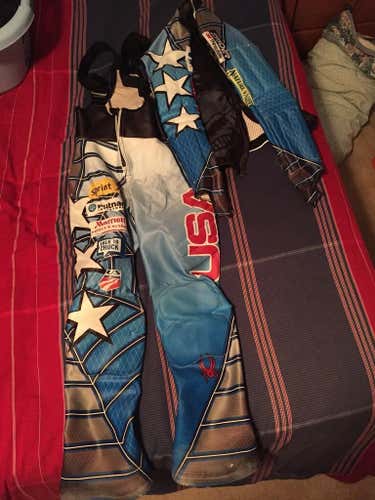 US Ski Team Two Piece SL Suit Good Condition XL