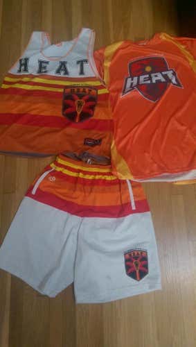 LA Heat reversible Jersey, shooter shirt, and Shorts
