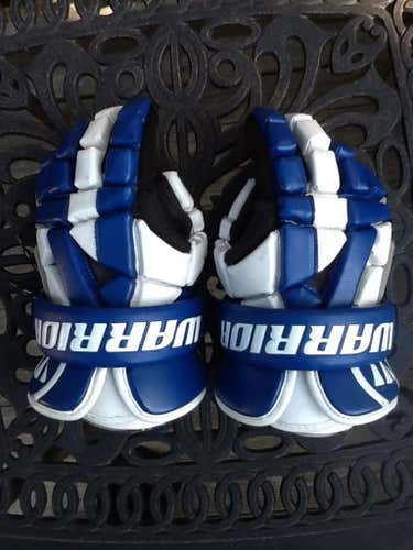 Warrior Blue/White Lacrosse Gloves 12"