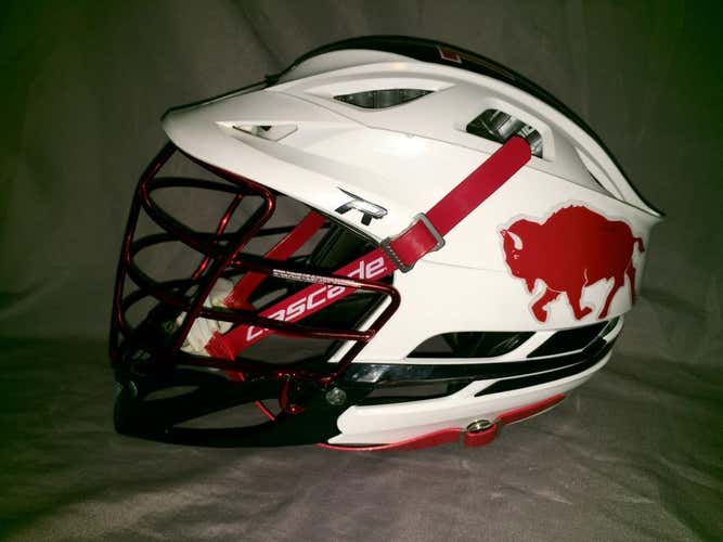Cascade R Helmet White w/ Red Chrome cage