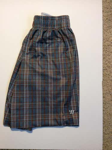 Warrior Plaid Lacrosse Shorts with Pockets Dri fit like material