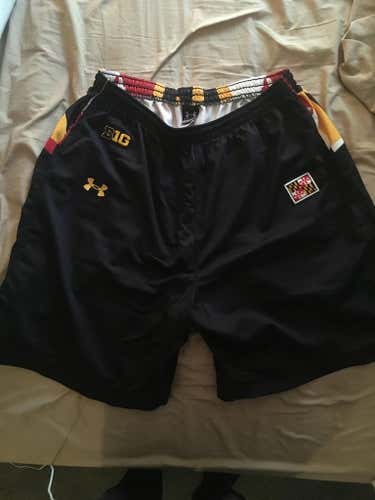 BN Maryland Terps Under Armour Shorts (Black/XL) MARYLAND FLAG TEAM-ISSUED GAME SHORTS