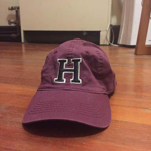 Harvard Hockey Team Issued Fitted Hat Sizd M/S