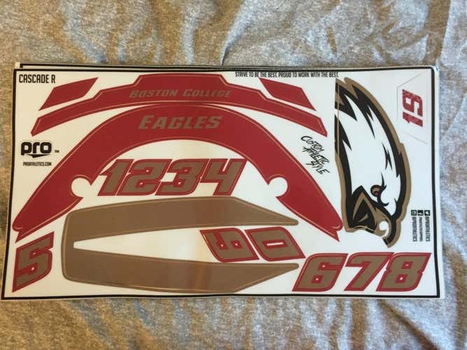 RARE Boston College Helmet Decals Cascade R