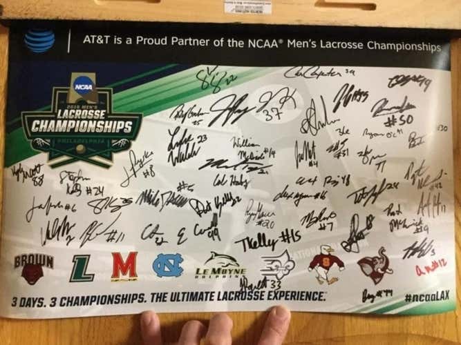 North Carolina mens team signed lacrosse photo national champs