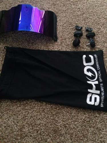 Blue iridium shoc visor