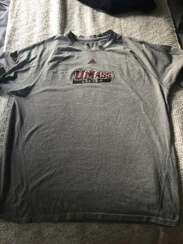 UMASS Soccer training shirt.
