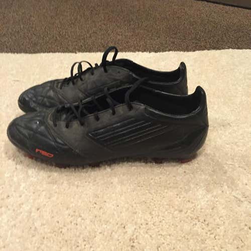 ADIDAS F50 ADIZERO (LEATHER) TRX FG SOCCER CLEATS (BLACK/BLACK/INFRARED)