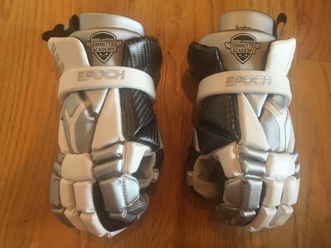 Grey and Carbon Epoch Lacrosse Gloves