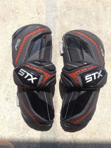 STX K18 Men's Lacrosse Arm Guards Black Size Large
