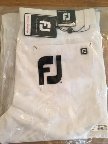 FootJoy Pro Tour Pants, 32/30. New- White