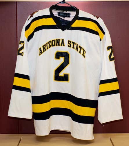 #1 GOALIE CUT ASU "Arizona State" hockey game worn jersey.