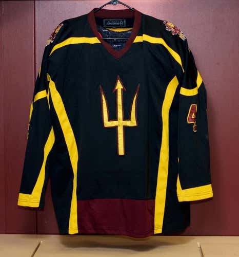 #8 ASU "Pitch Fork" hockey game worn jersey.