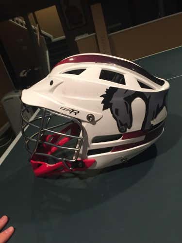Muhlenberg College Lacrosse Helmet.  Worn a few times in great condition.  Cascade CPXR.  The sti...
